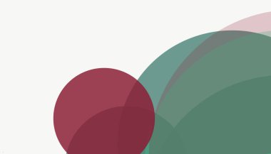 Beyaz arkaplan ile renkli, modern, soyut yuvarlak daireler.