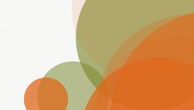 Beyaz arkaplan ile renkli, modern, soyut yuvarlak daireler.