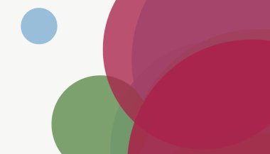 Beyaz arkaplan ile renkli, modern, soyut yuvarlak daireler.