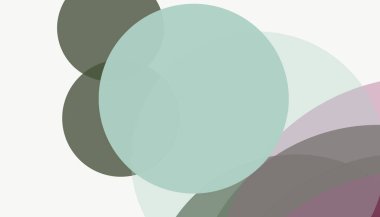 Beyaz arkaplan ile renkli, modern, soyut yuvarlak daireler.