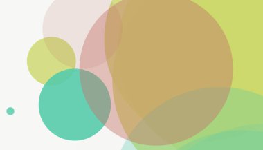 Beyaz arkaplan ile renkli, modern, soyut yuvarlak daireler.