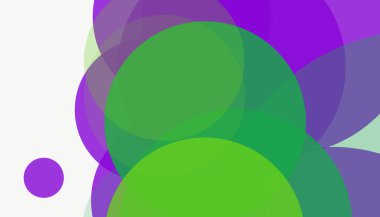 Beyaz arkaplan ile renkli, modern, soyut yuvarlak daireler.