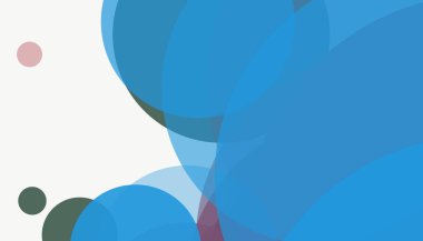 Beyaz arkaplan ile renkli, modern, soyut yuvarlak daireler.