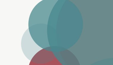 Beyaz arkaplan ile renkli, modern, soyut yuvarlak daireler.