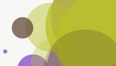 Beyaz arkaplan ile renkli, modern, soyut yuvarlak daireler.