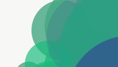 Beyaz arkaplan ile renkli, modern, soyut yuvarlak daireler.