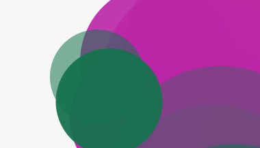 Beyaz arkaplan ile renkli, modern, soyut yuvarlak daireler.