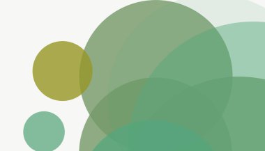 Beyaz arkaplan ile renkli, modern, soyut yuvarlak daireler.