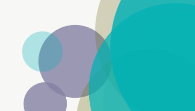 Beyaz arkaplan ile renkli, modern, soyut yuvarlak daireler.