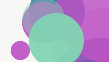 Beyaz arkaplan ile renkli, modern, soyut yuvarlak daireler.