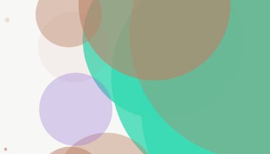 Beyaz arkaplan ile renkli, modern, soyut yuvarlak daireler.