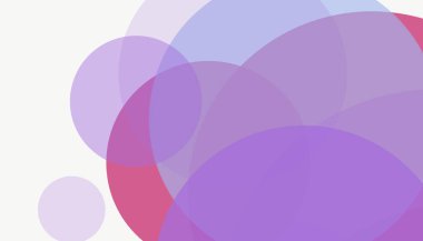 Beyaz arkaplan ile renkli, modern, soyut yuvarlak daireler.