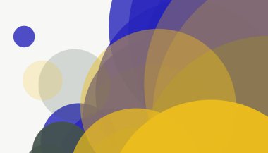 Beyaz arkaplan ile renkli, modern, soyut yuvarlak daireler.