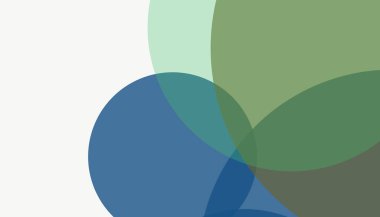 Beyaz arkaplan ile renkli, modern, soyut yuvarlak daireler.