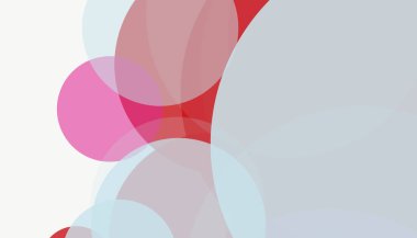 Beyaz arkaplan ile renkli, modern, soyut yuvarlak daireler.