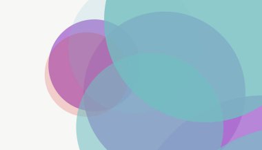 Beyaz arkaplan ile renkli, modern, soyut yuvarlak daireler.