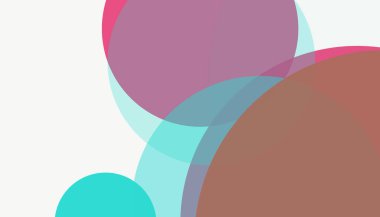 Beyaz arkaplan ile renkli, modern, soyut yuvarlak daireler.