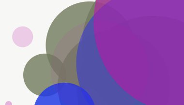 Beyaz arkaplan ile renkli, modern, soyut yuvarlak daireler.