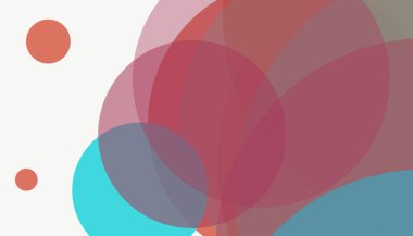 Beyaz arkaplan ile renkli, modern, soyut yuvarlak daireler.