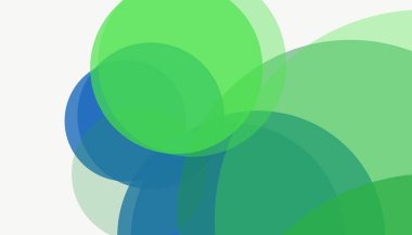 Beyaz arkaplan ile renkli, modern, soyut yuvarlak daireler.