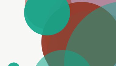 Beyaz arkaplan ile renkli, modern, soyut yuvarlak daireler.