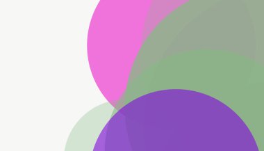 Beyaz arkaplan ile renkli, modern, soyut yuvarlak daireler.