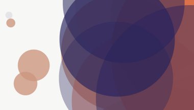 Beyaz arkaplan ile renkli, modern, soyut yuvarlak daireler.