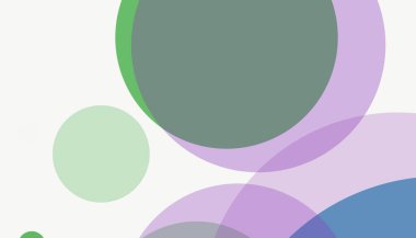 Beyaz arkaplan ile renkli, modern, soyut yuvarlak daireler.