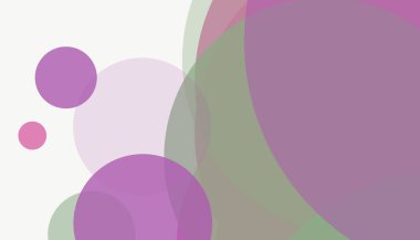 Beyaz arkaplan ile renkli, modern, soyut yuvarlak daireler.