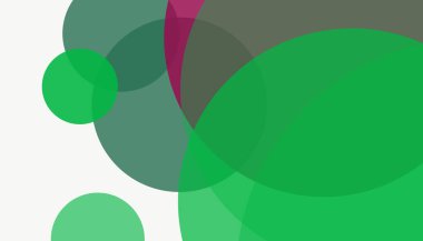 Beyaz arkaplan ile renkli, modern, soyut yuvarlak daireler.