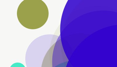 Beyaz arkaplan ile renkli, modern, soyut yuvarlak daireler.