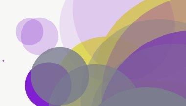 Beyaz arkaplan ile renkli, modern, soyut yuvarlak daireler.