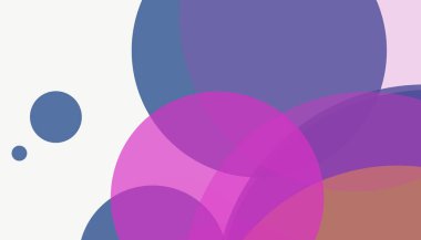 Beyaz arkaplan ile renkli, modern, soyut yuvarlak daireler.