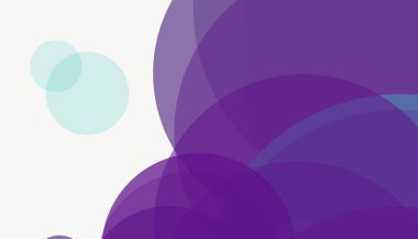 Beyaz arkaplan ile renkli, modern, soyut yuvarlak daireler.