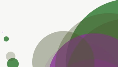 Beyaz arkaplan ile renkli, modern, soyut yuvarlak daireler.