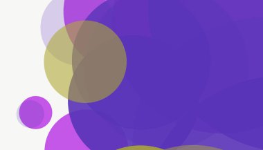 Beyaz arkaplan ile renkli, modern, soyut yuvarlak daireler.