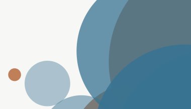 Beyaz arkaplan ile renkli, modern, soyut yuvarlak daireler.