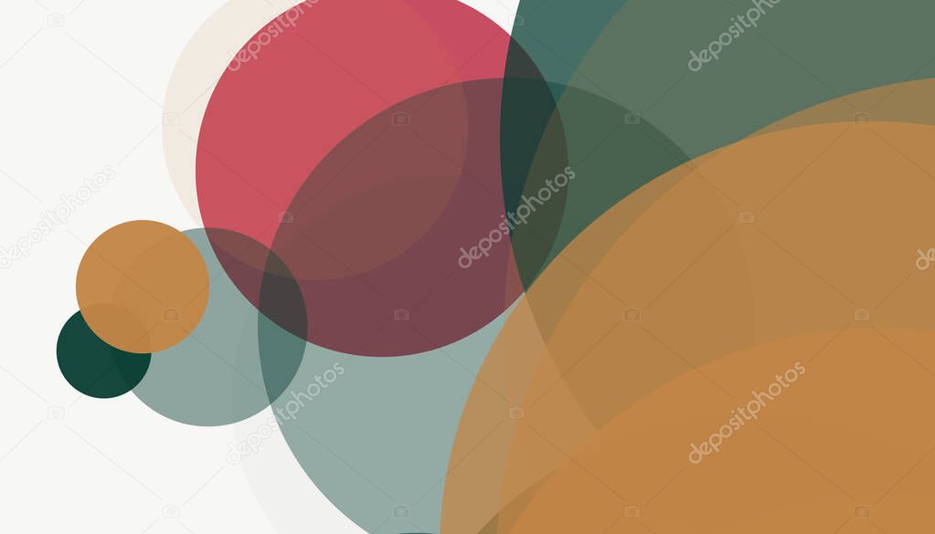 Colorful modern abstract round circles pattern with white background