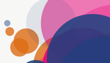 Beyaz arkaplanı olan basit, modern, soyut yuvarlak daireler.