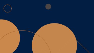 Geometrik basit modern soyut neon retro daireler ve koyu arkaplan desenli kareler