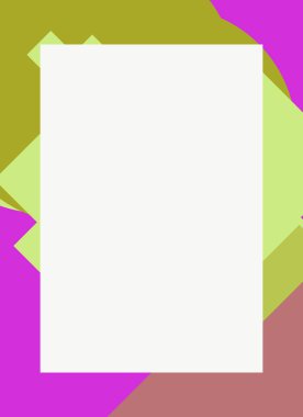 Dekoratif desen tasarımlı renkli, soyut el ilanı kapağı çerçevesi