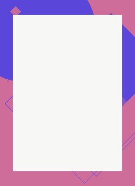 Dekoratif desen tasarımlı renkli, soyut el ilanı kapağı çerçevesi