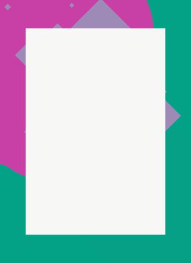 Dekoratif desen tasarımlı renkli, soyut el ilanı kapağı çerçevesi