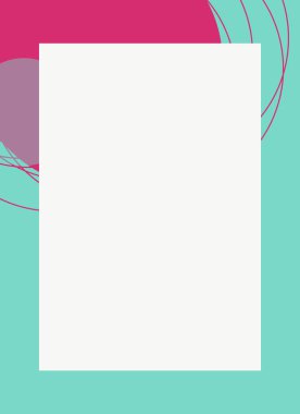 Dekoratif desen tasarımlı renkli, soyut el ilanı kapağı çerçevesi