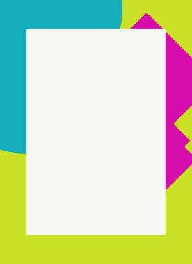 Dekoratif desen tasarımlı renkli, soyut el ilanı kapağı çerçevesi