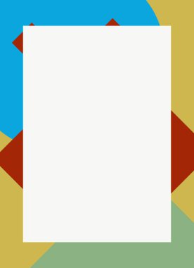 Dekoratif desen tasarımlı renkli, soyut el ilanı kapağı çerçevesi