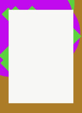 Dekoratif desen tasarımlı renkli, soyut el ilanı kapağı çerçevesi