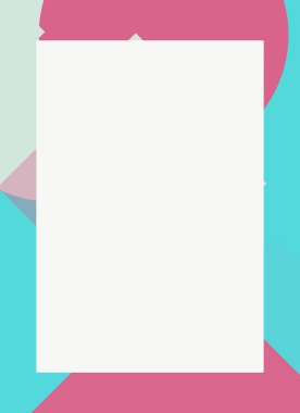 Dekoratif desen tasarımlı renkli, soyut el ilanı kapağı çerçevesi