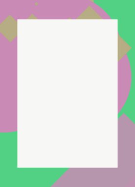 Dekoratif desen tasarımlı renkli, soyut el ilanı kapağı çerçevesi