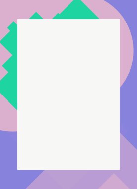 Dekoratif desen tasarımlı renkli, soyut el ilanı kapağı çerçevesi